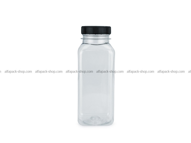 Бутылка 250 мл квадратная прозрачная 38 мм горловина